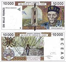 *10 000 Frankov Burkina Faso 1992-2001, P314C UNC - Kliknutím na obrázok zatvorte -